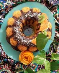 کیک پرتقالی با رویه ی گاناش