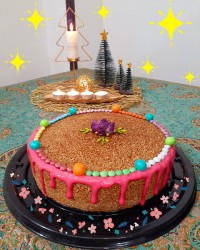 کیک هل و گلاب کنجدی