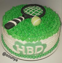 کیک تولد خواهرزادم با تم تنیس ورزشی
