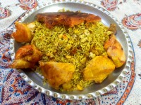 باقالی پلو ومرغ