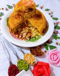 ته چین لپه وکشمش