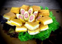 اسنک ژامبون و پنیر رول سوسیس