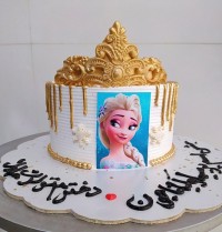 کیک السا تاج دار با فیلینگ مخصوص