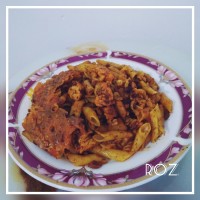 ماکارونی با مرغ سویا ب سبک رز