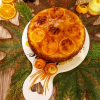 کیک پرتقال برگردان با سس پرتقالی