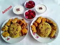 لوبیاچشم بلبلی پلوجوجه کباب تابه ای