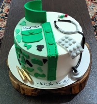 کیک پایان خدمت پسرم