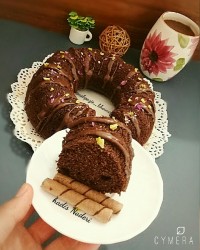 کیک قهوه با سس قهوه