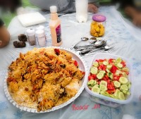 ته چین مرغ و بادمجان