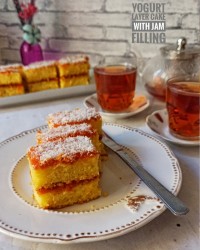 شیت کیک ماست با فیلینگ مربا