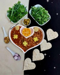خوراک لوبیا چیتی با قارچ