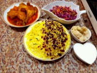 زرشک پلو بامرغ و آلو