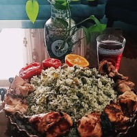 باقالی پلو با جوجه کباب