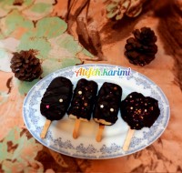 بستنی کیم خانگی با روکش شکلات