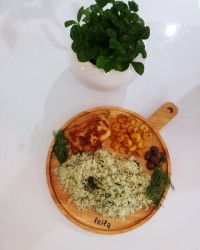 سبزی پلو با ماهی و میگو