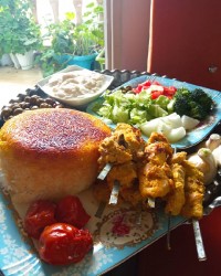 جوجه کباب سیخی تابه ای