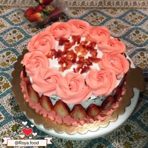 آموزش رز زدن روی کیک