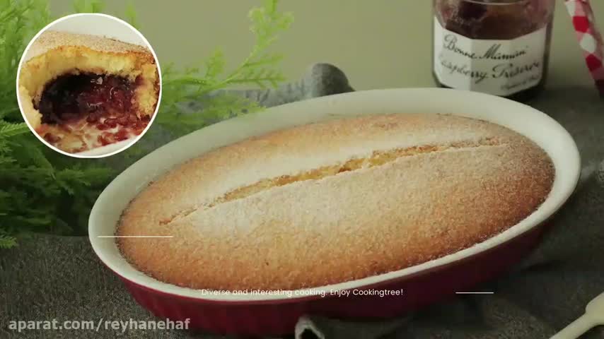 کیک پنیری با مربای تمشک ?