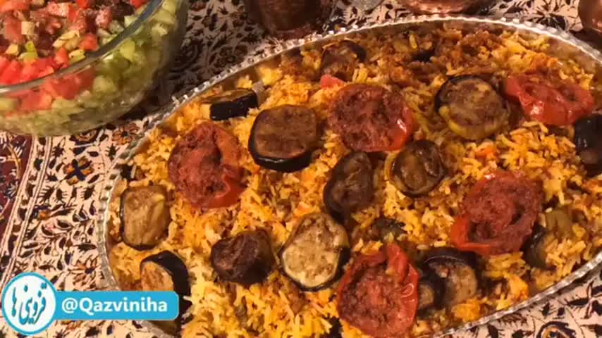 بادمجون پلوی قزوینی