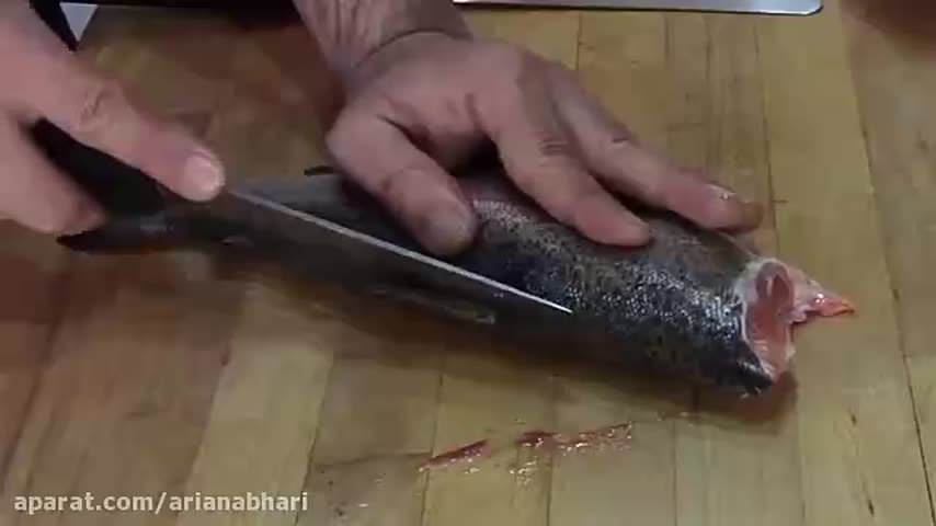 تمیز کردن ماهی قزل الا