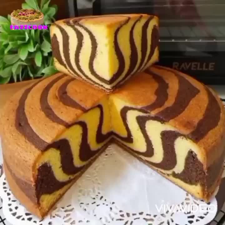 کیک زبرا به دستور پاپیون