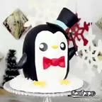 تزئین کیک به شکل پنگوئن