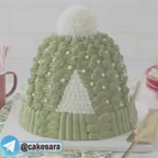 تزیین کیک به شکل کلاه زمستانی