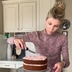 کیک تم صورتی کریسمس