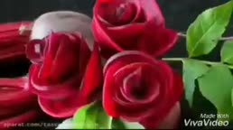 تزیین لبو به شکل گل