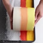 دیزاین کیک با شکر رنگی