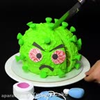 تزئین کیک به شکل کرونا ویروس