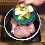 زرشک پلو با مرغ زعفرانی