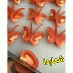 تزئین گوجه به شکل پروانه