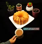 کیک با پودر کرم کارامل