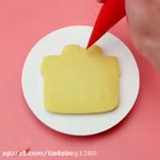 تزئین بیسکوئیت با باترم کریم